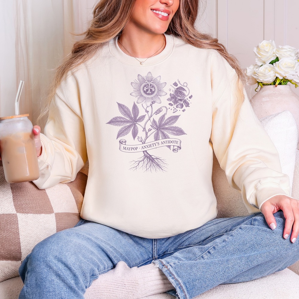 Maypop Anxiety's Antidote Passionflower Specimen Sweatshirt